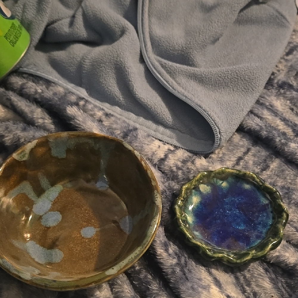 Handmade Blue and Green Ceramic Bowls - Home Art